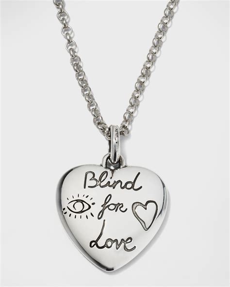 gucci blind for love heart necklace